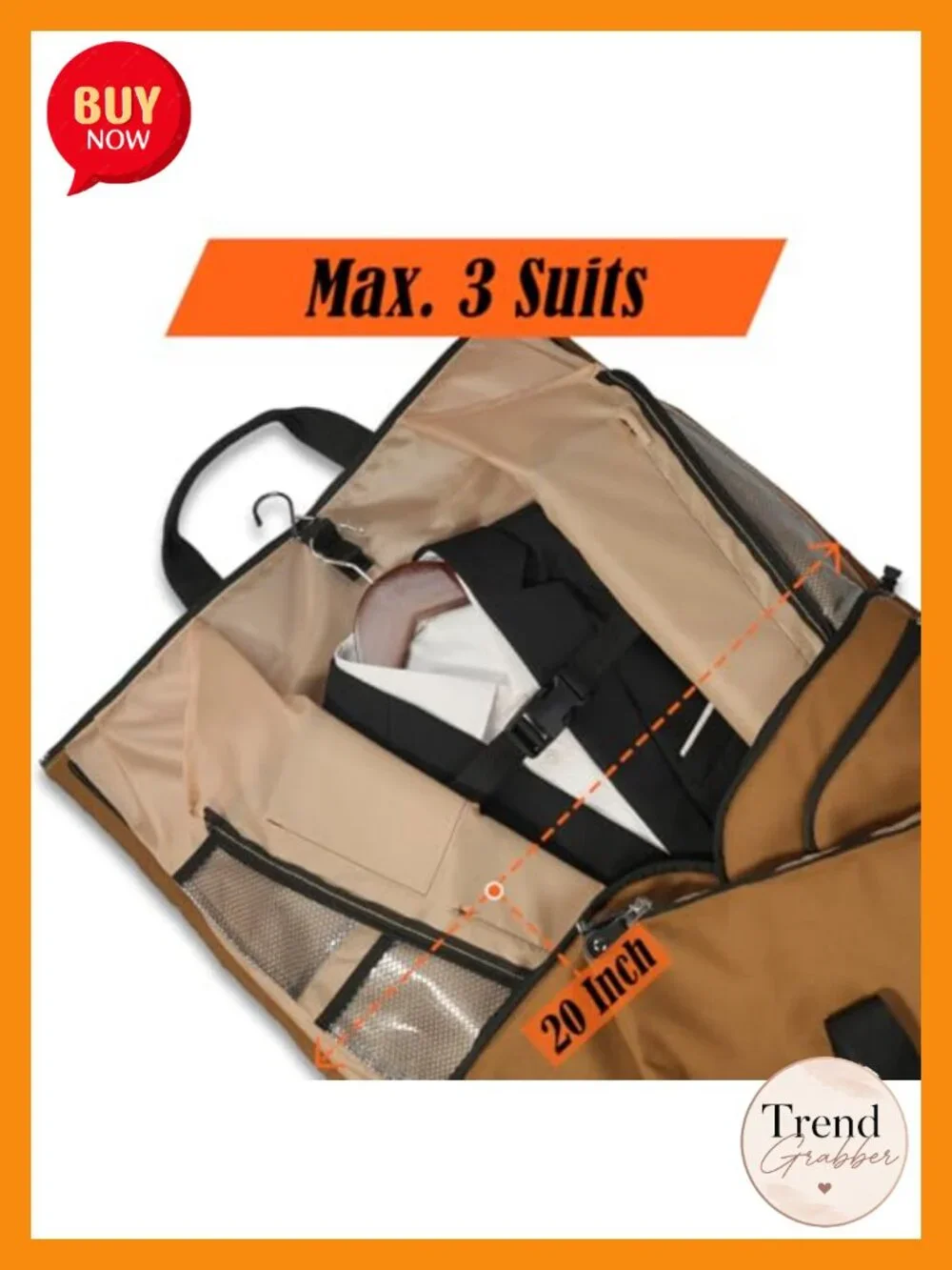 Convertible Garment Duffle Bag 3-Suit Travel Carry-On 1000D Kordura